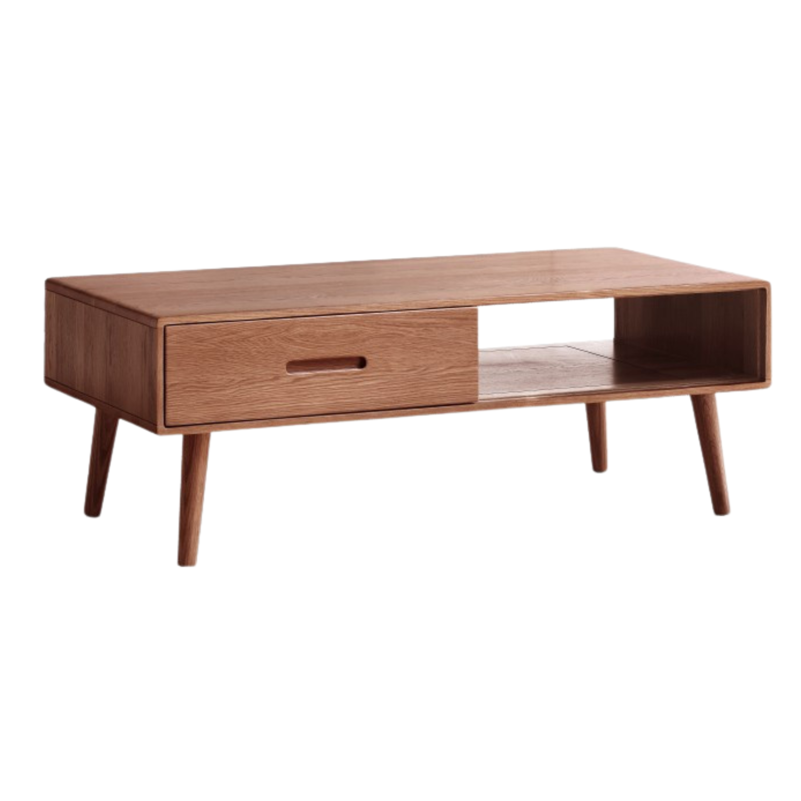 Oак, Solid Rubberwood North American Modern Coffee Table