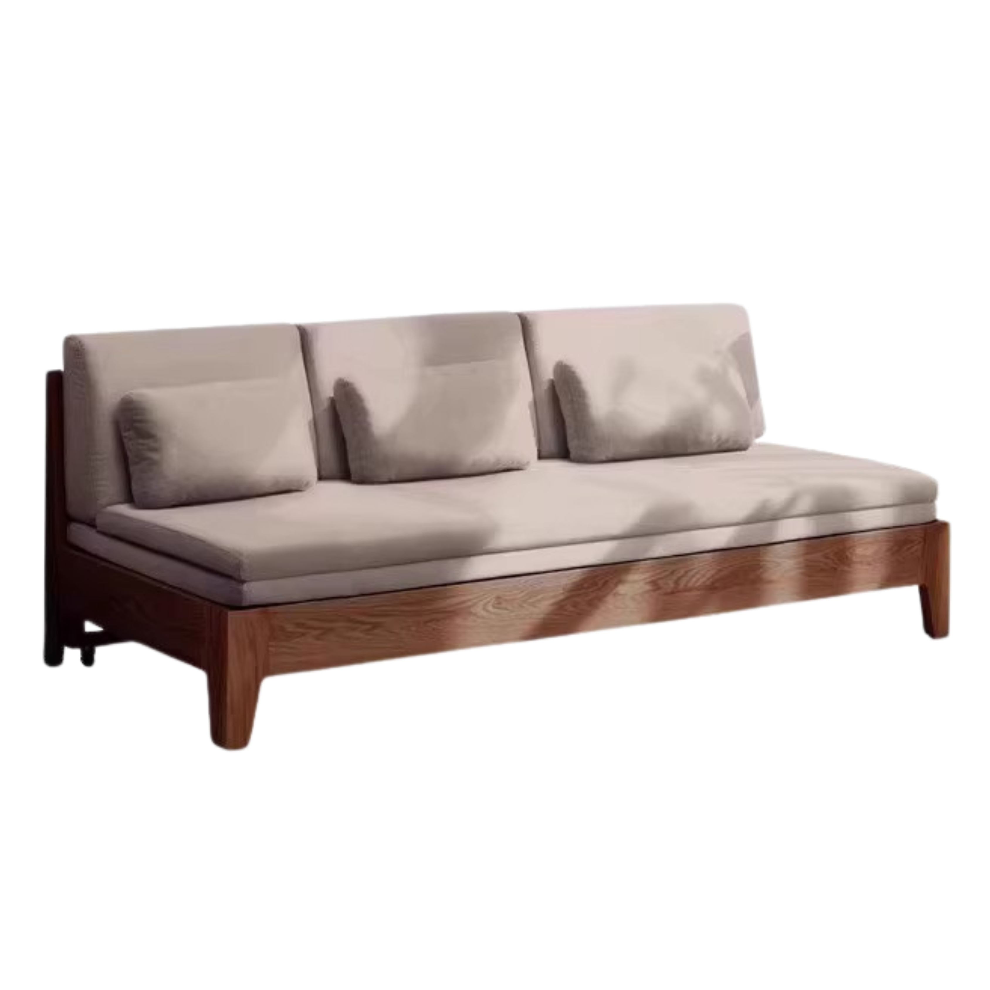 Oak Solid Wood Sofa Bed Dual-purpose Foldable Telescopic Bed