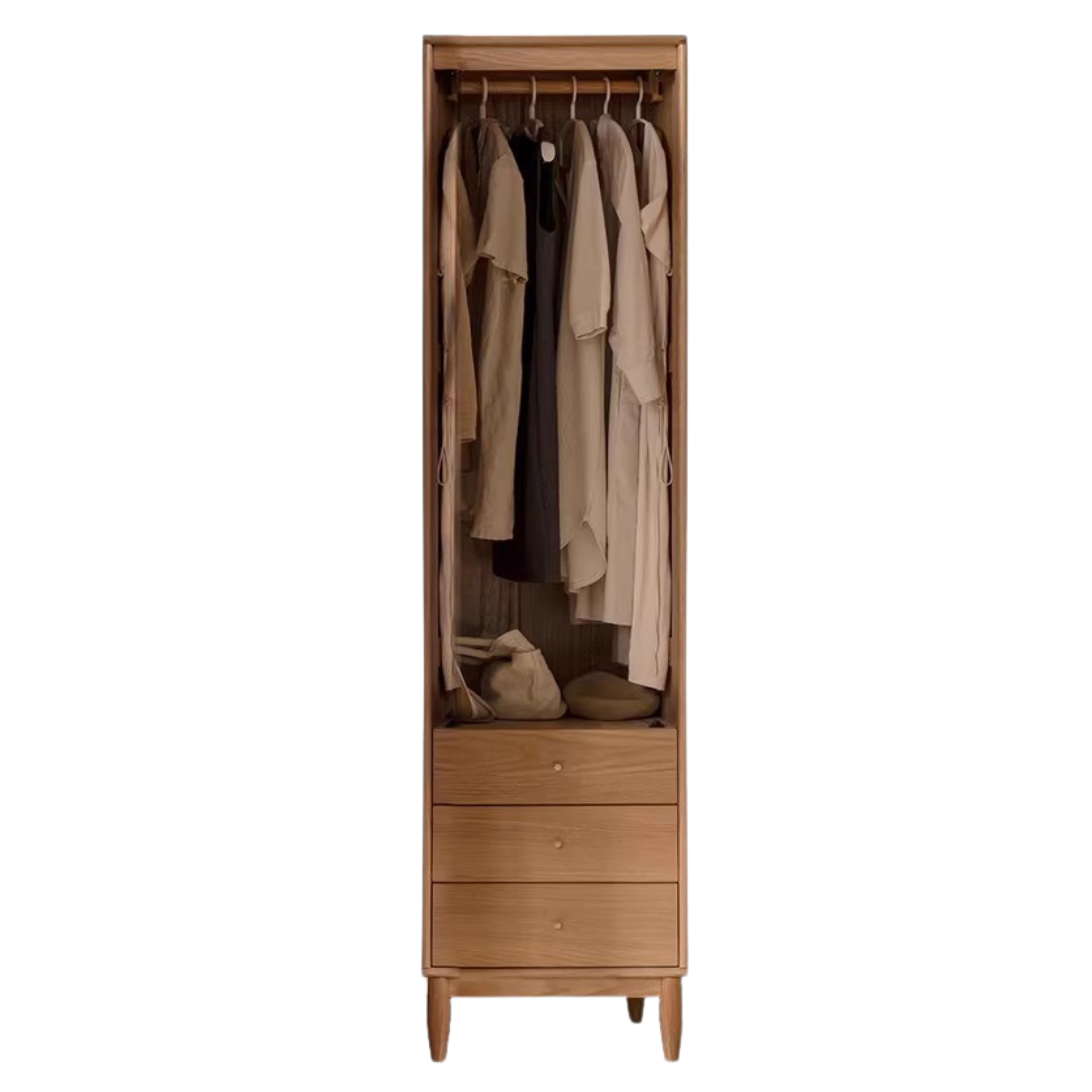 Oak Solid Wood Rattan Wardrobe.