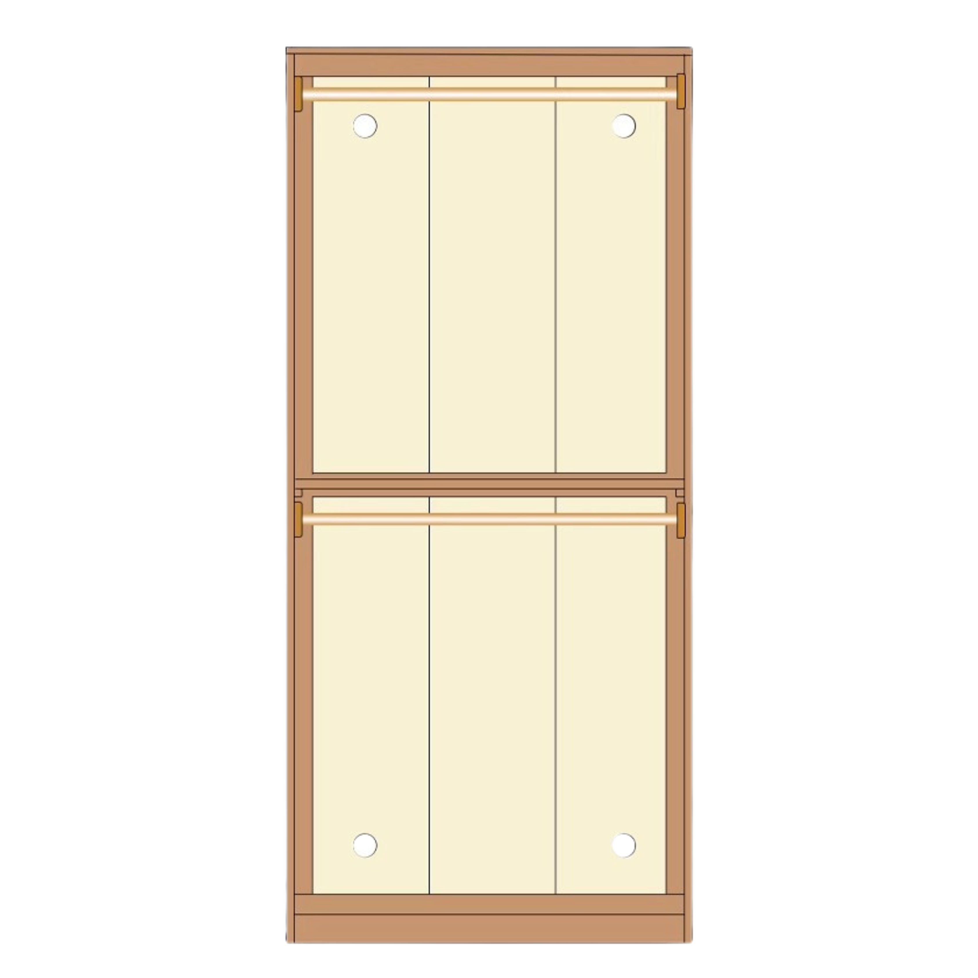 Oak Solid Wood Narrow Wardrobe.