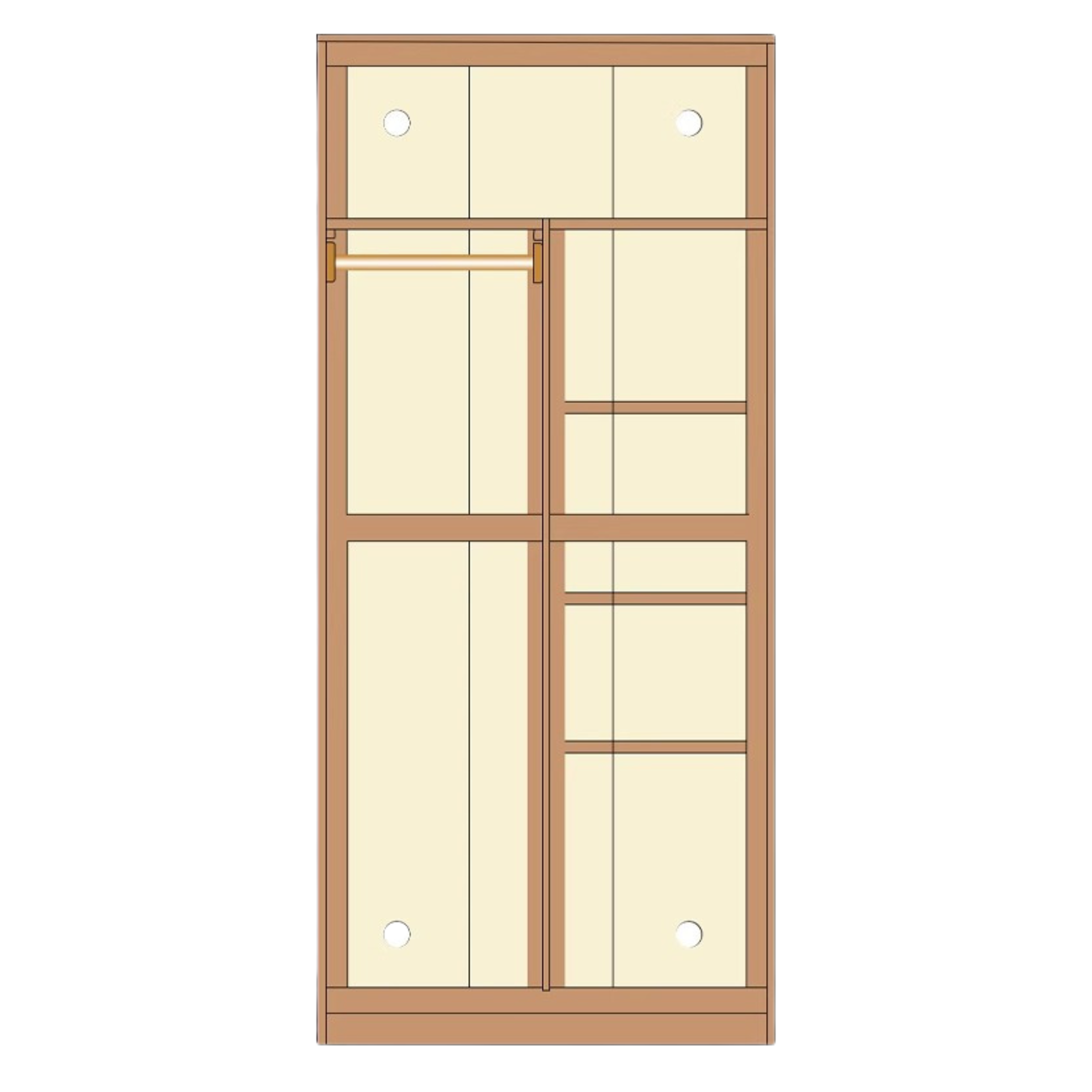 Oak Solid Wood Narrow Wardrobe.