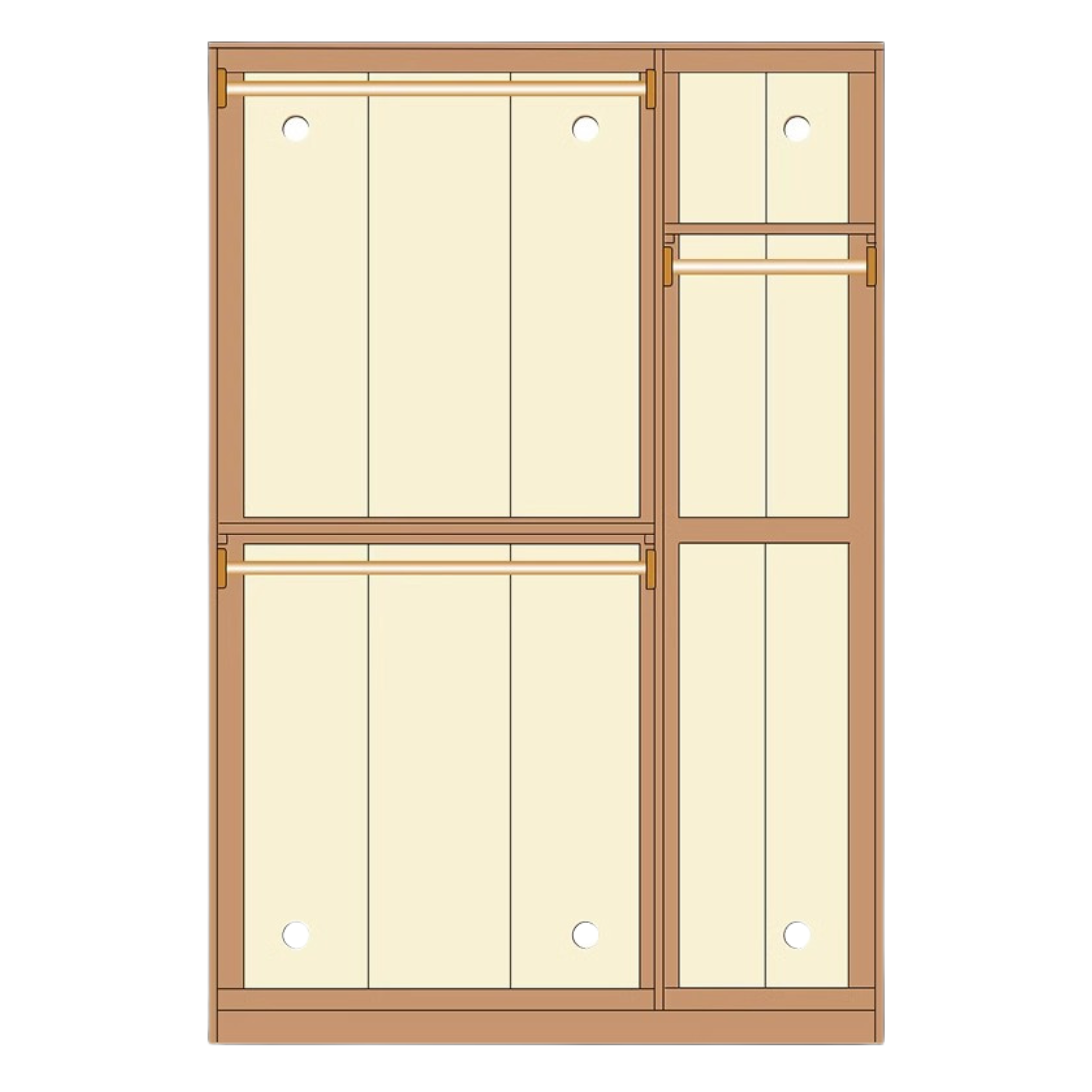 Oak Solid Wood Narrow Wardrobe.