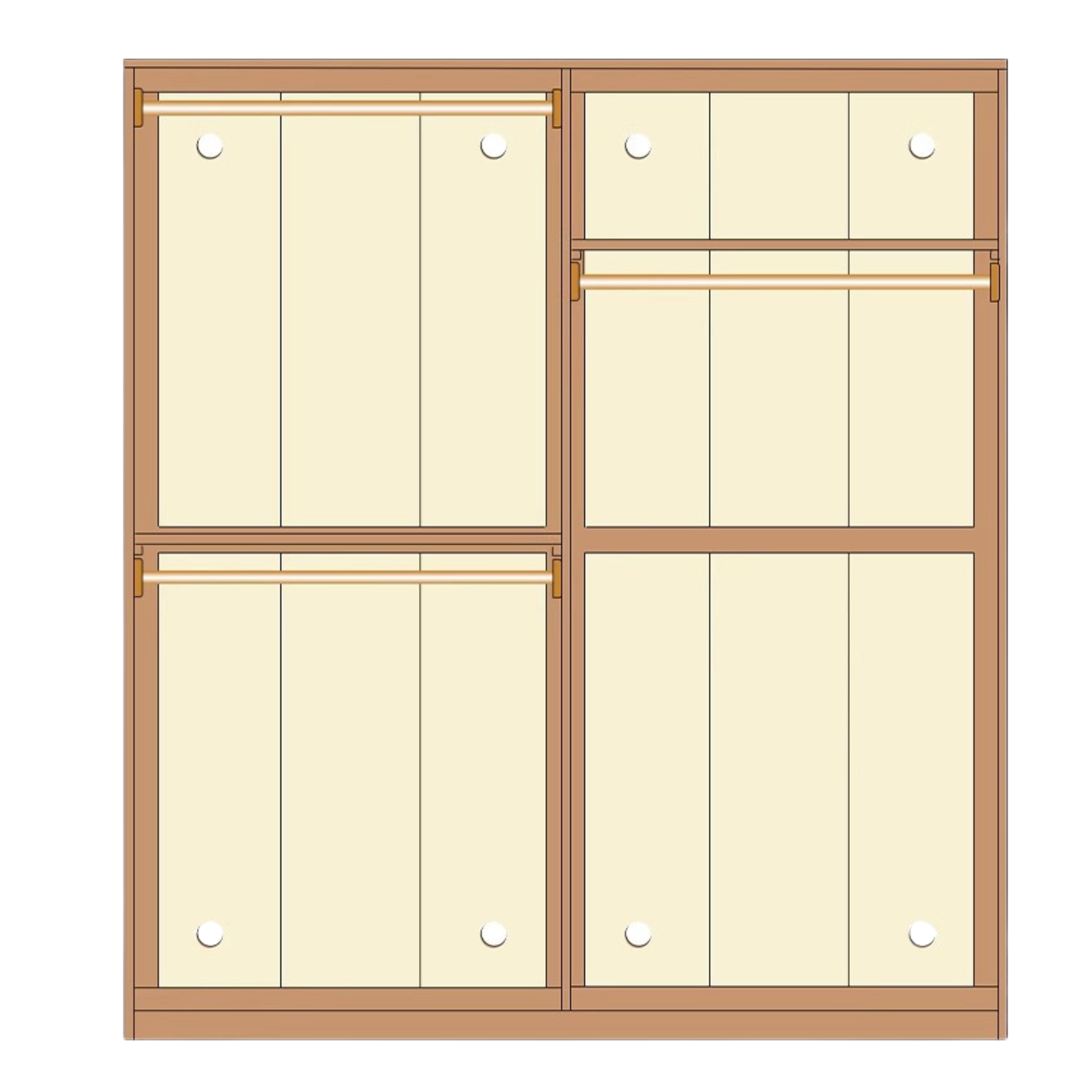 Oak Solid Wood Narrow Wardrobe.