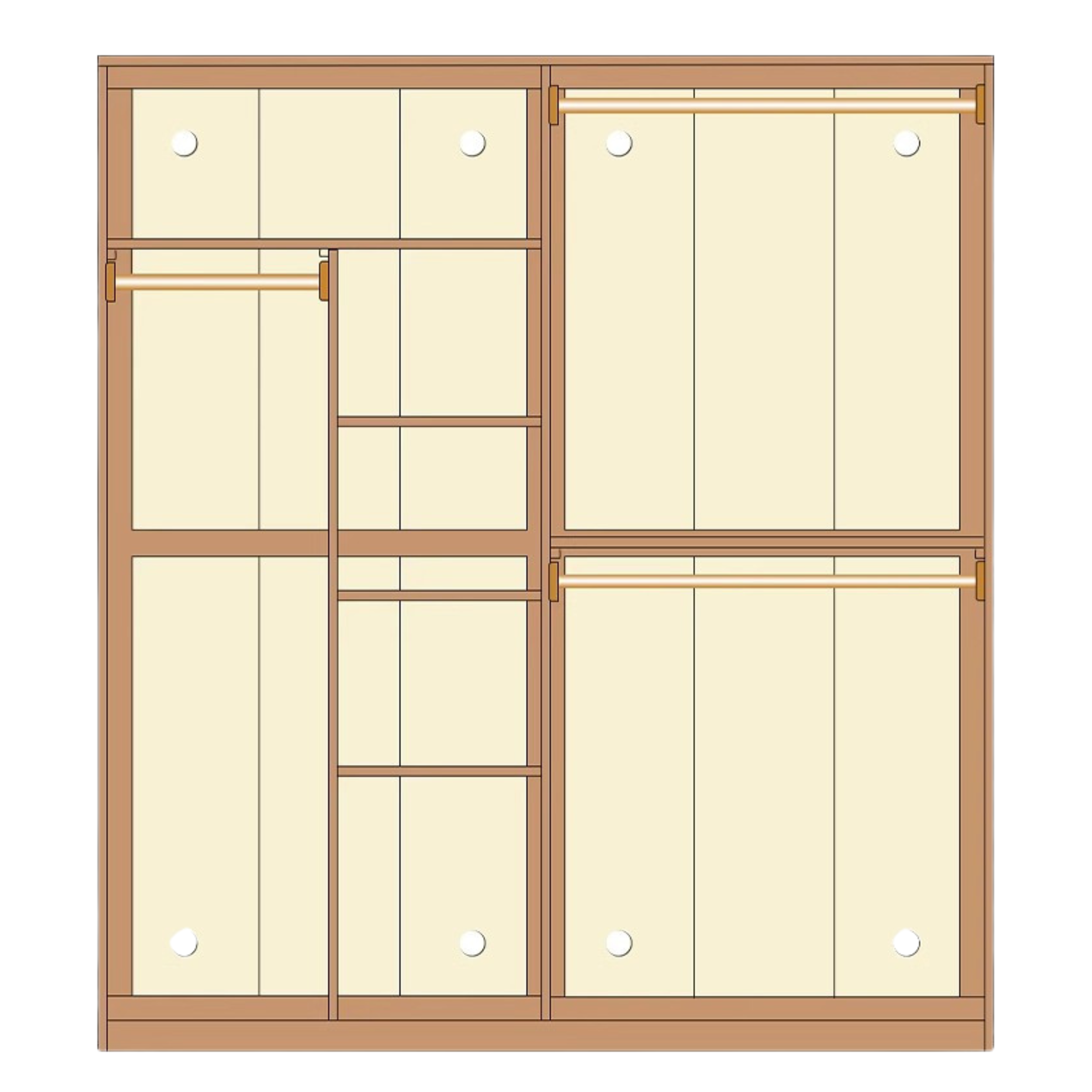Oak Solid Wood Narrow Wardrobe.