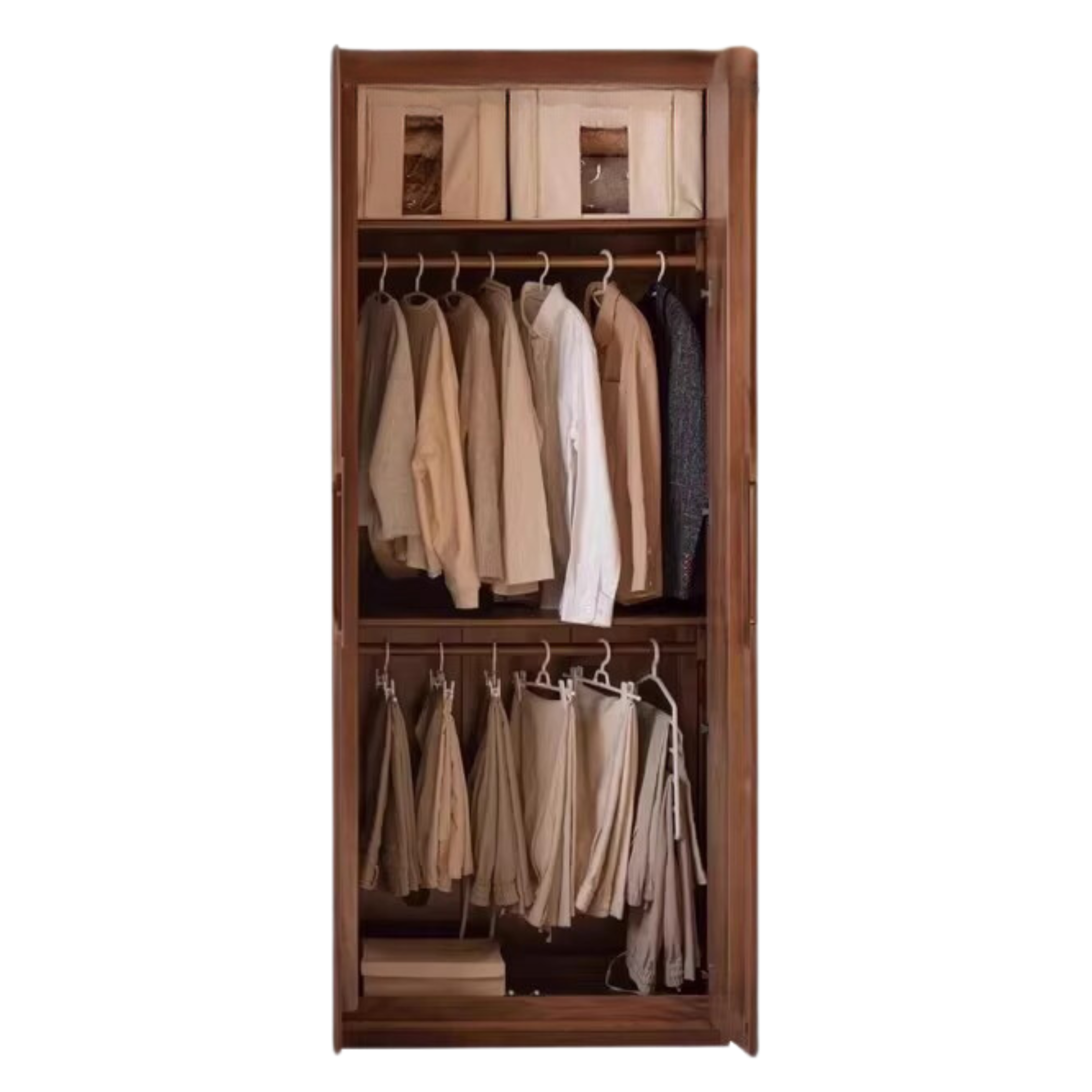 Black Walnut Solid Wood Large Wardrobe.
