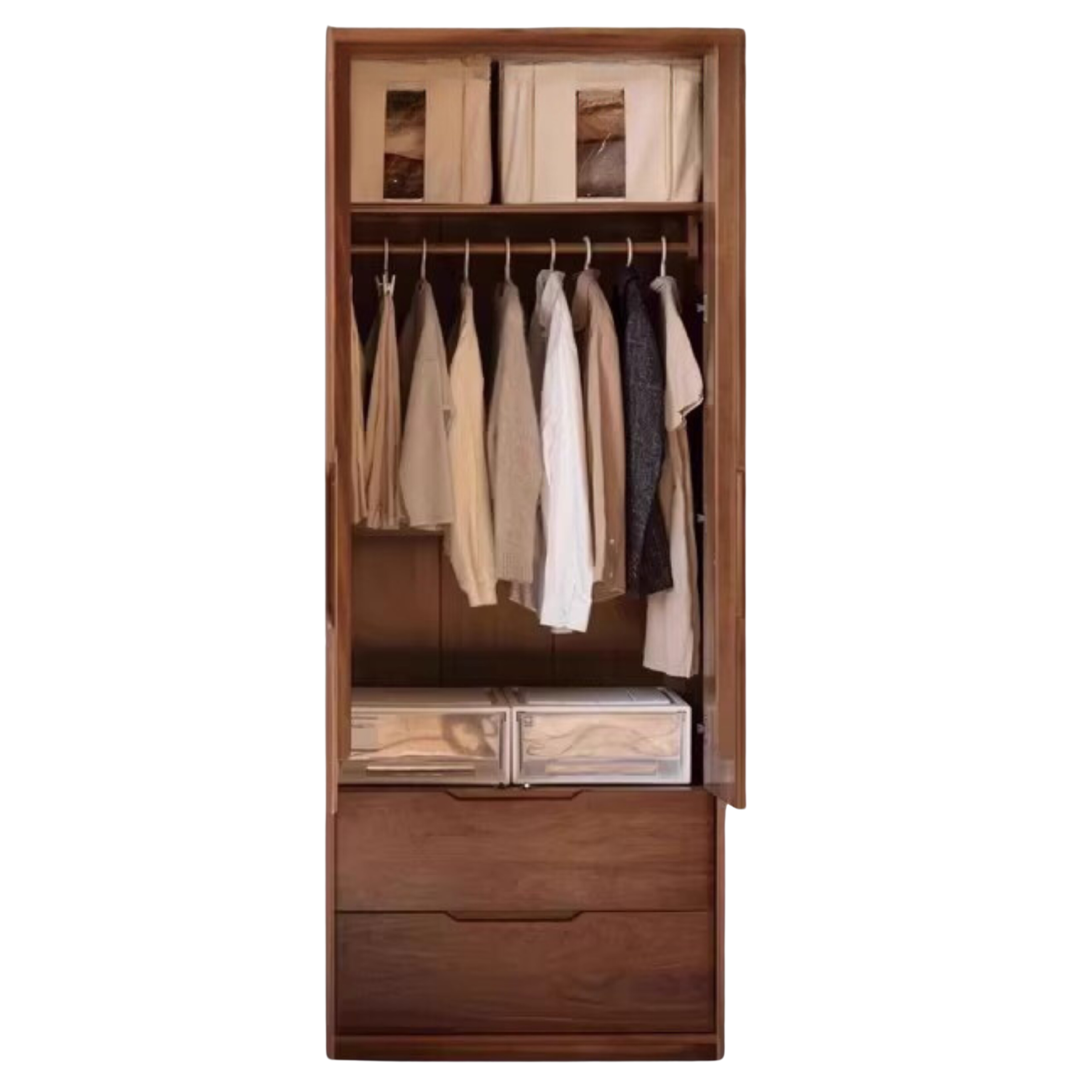 Black Walnut Solid Wood Large Wardrobe.