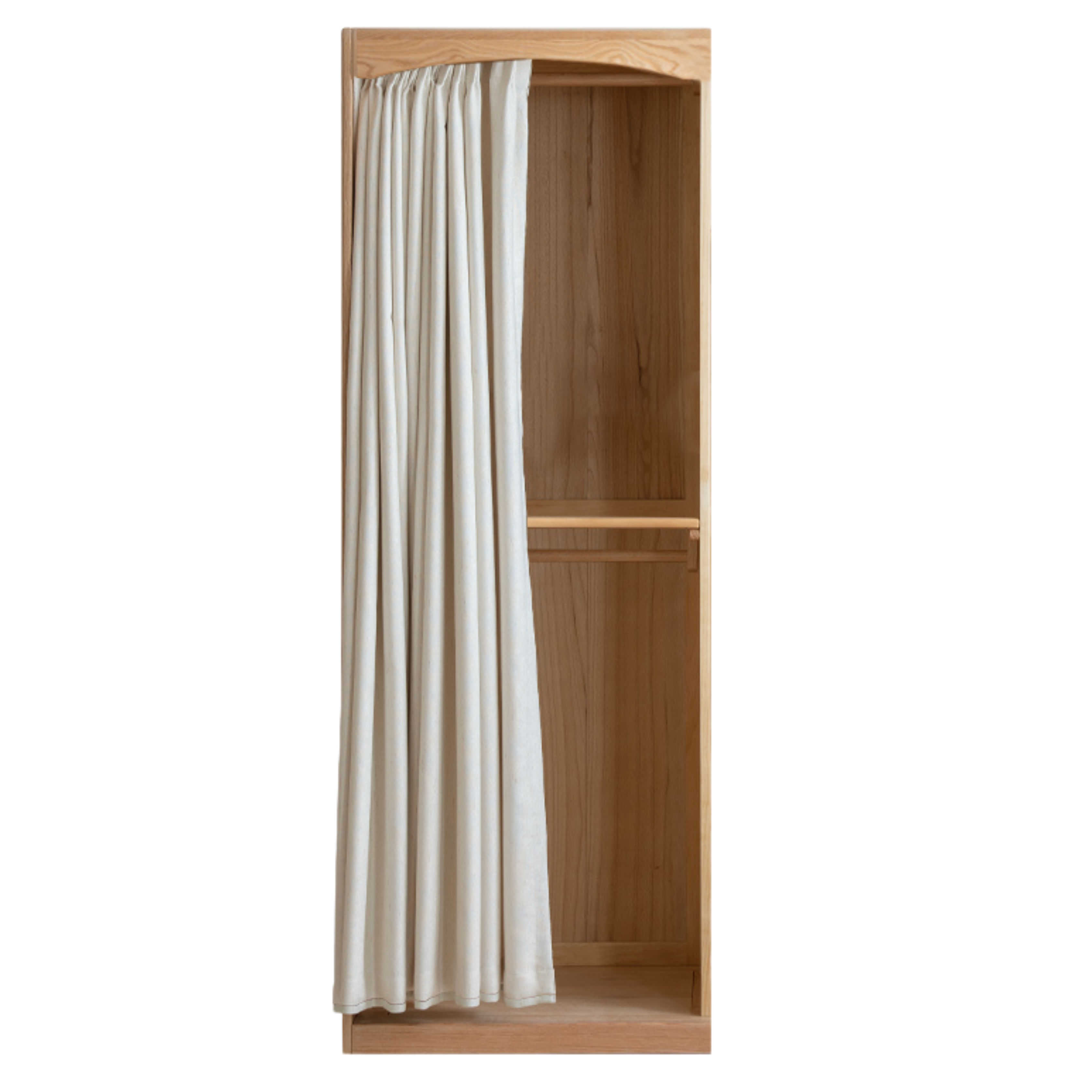 Oak, Solid Rubberwood Wardrobe Curtain Design.