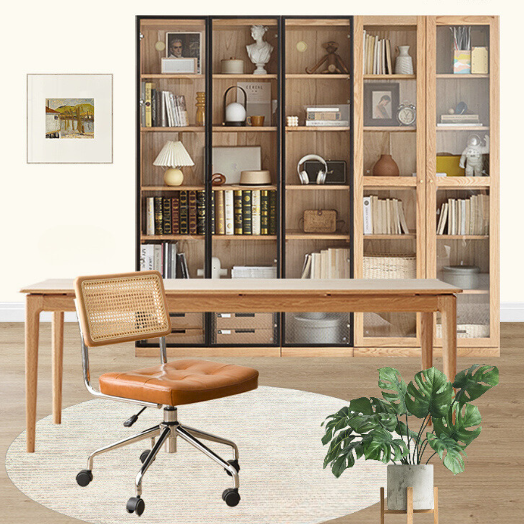 Oak Solid Wood Long Office Desk
