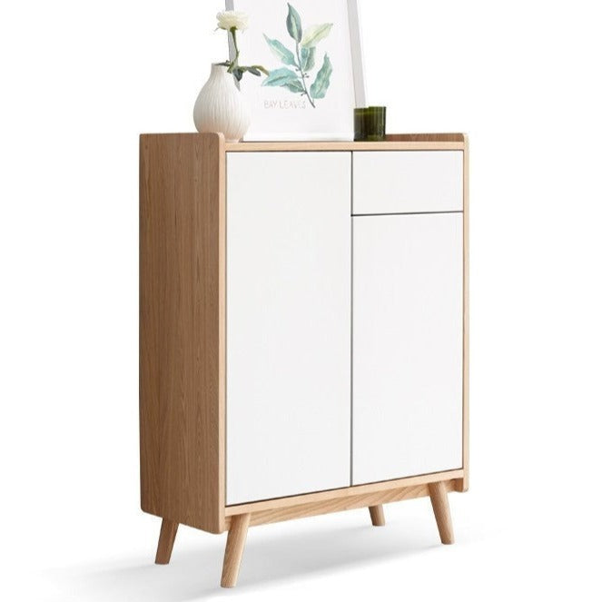 Ash solid wood shoe cabinet"