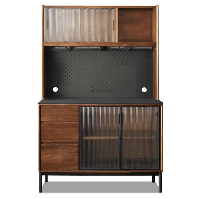 Black Walnut Solid Wood, Sandalwood Rock Sideboard Buffet Cabinet