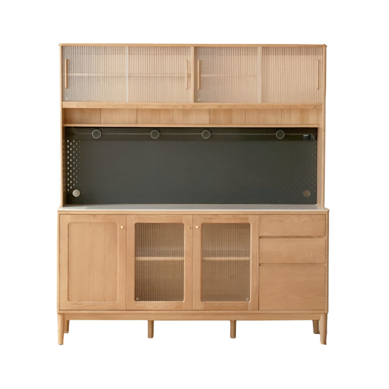 Ash Solid Wood Rock Board Dining Sideboard