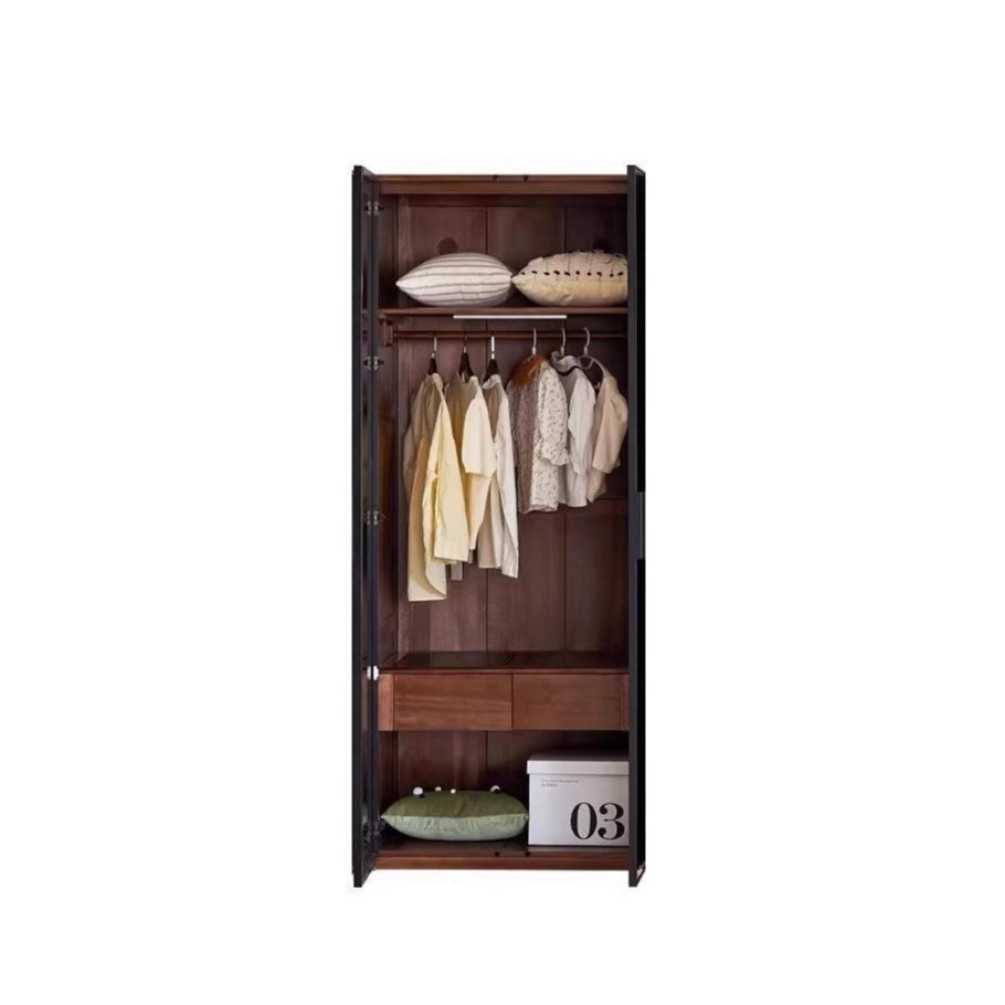 Black Walnut Solid Wood Wardrobe Combination.