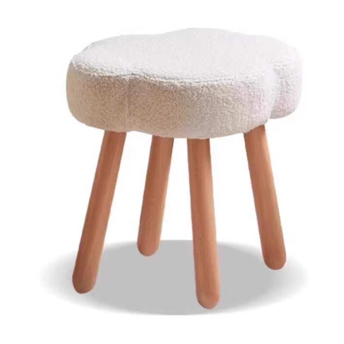 Beech, birch solid wood Nordic lamb velvet cloud makeup stool.