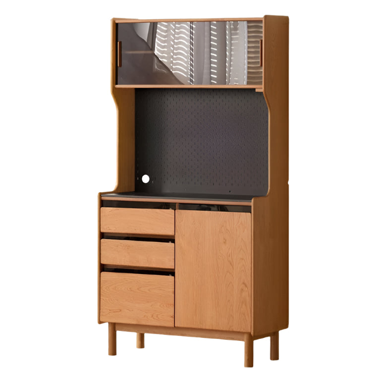 Cherry Solid Wood Rock Board Retro Storage Cabinet