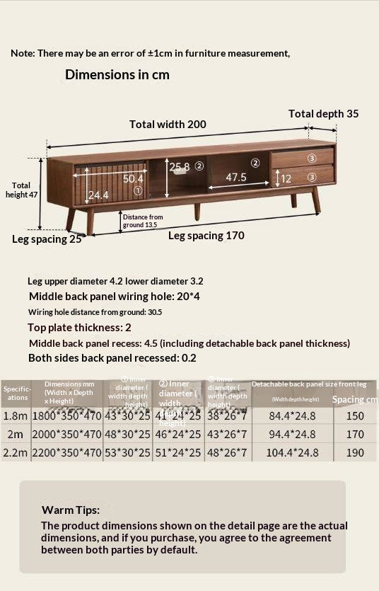 Black Walnut Solid Wood Italian Light Luxury Sliding Door TV Cabinet