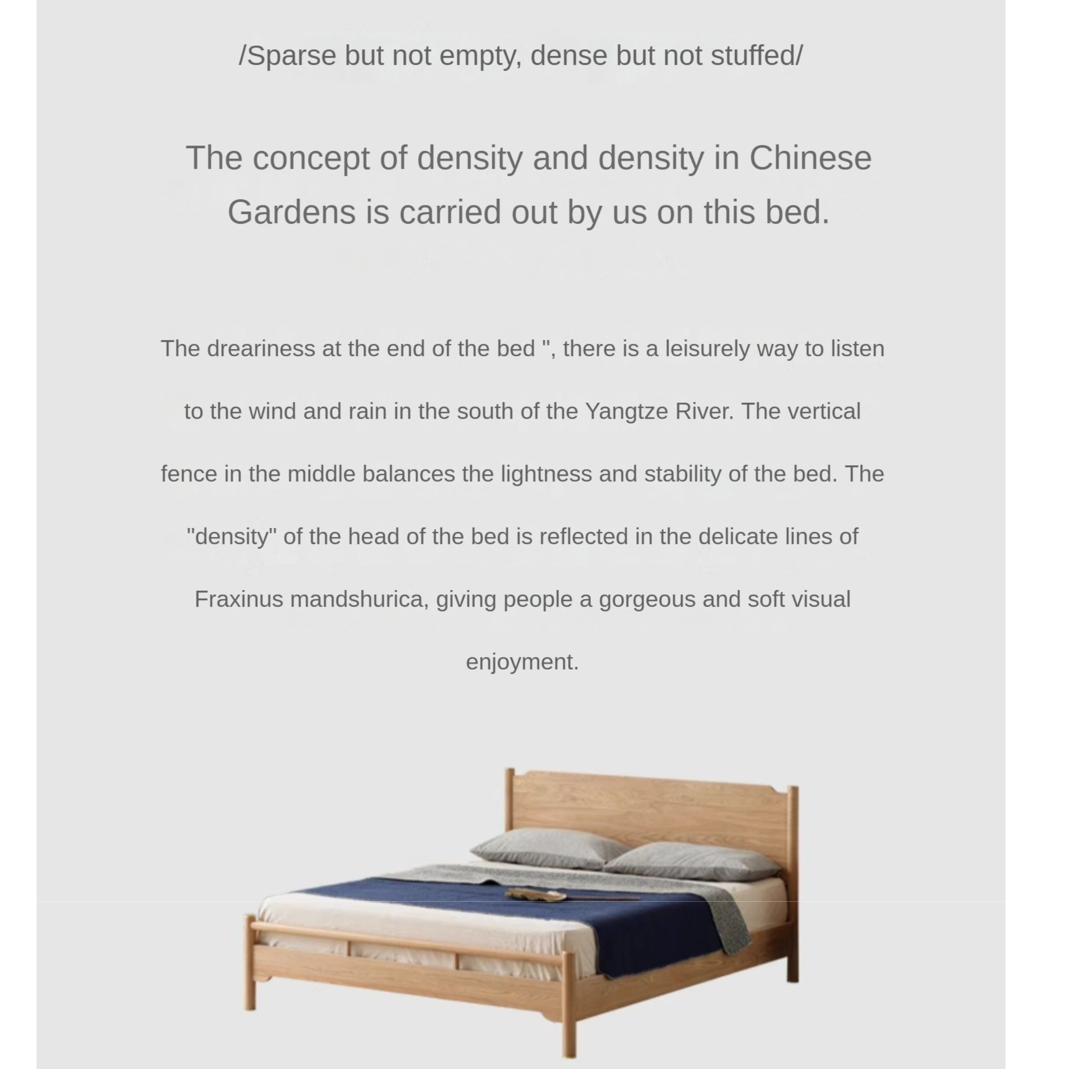 Ash Solid Wood Nordic Simple Modern Bed