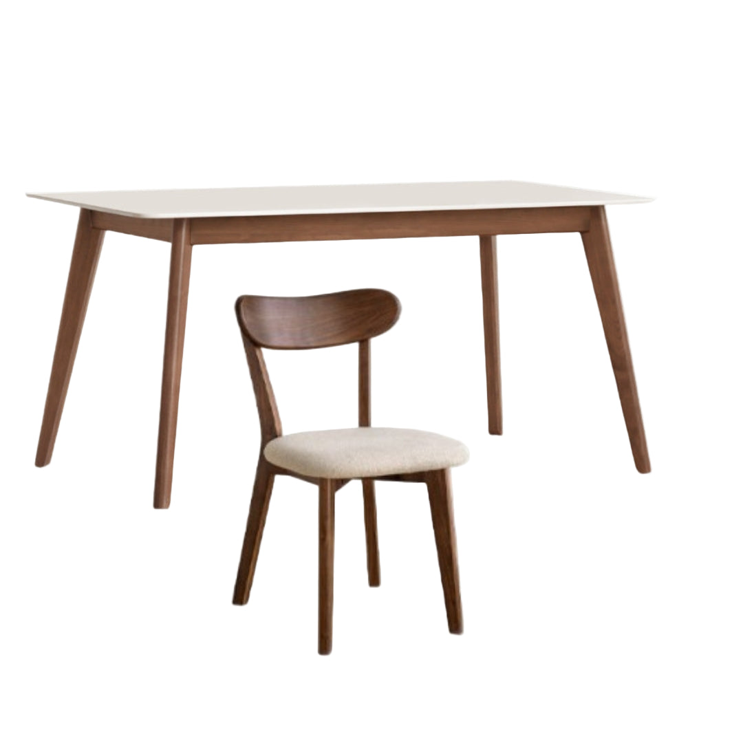 Black Walnut Solid Wood Modern Rock Plate Dining Table