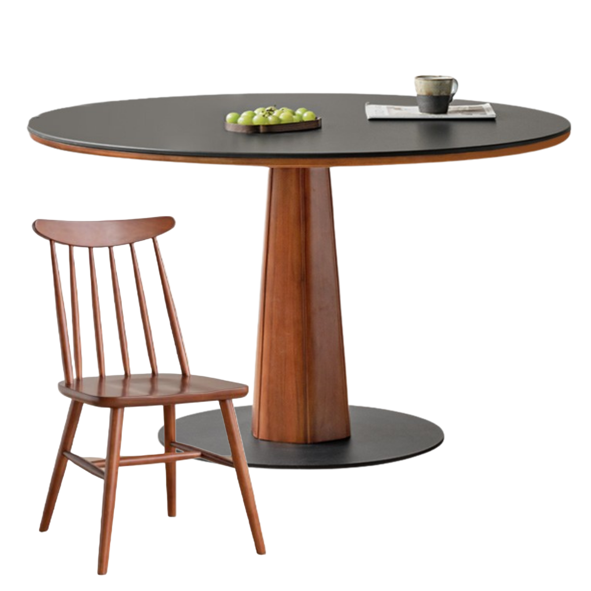 Poplar Solid Wood Medieval Style Rock Dining Table