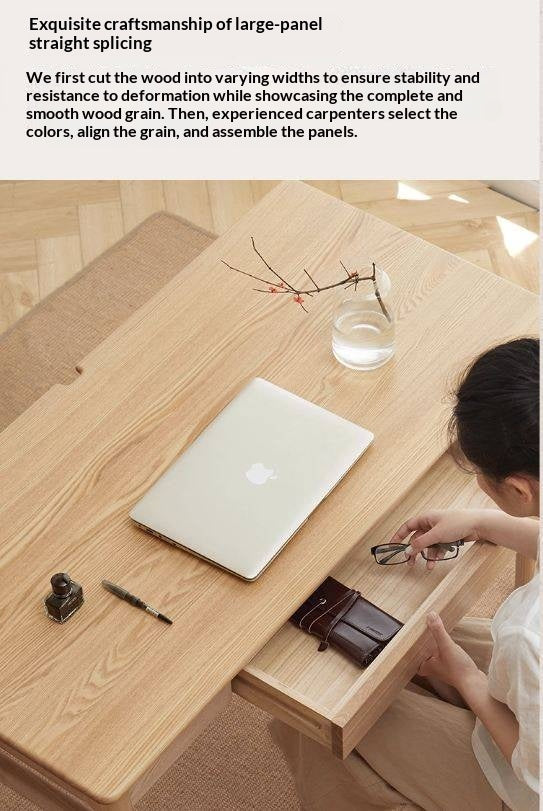 Ash Solid Wood Minimalist Modern Computer Desk