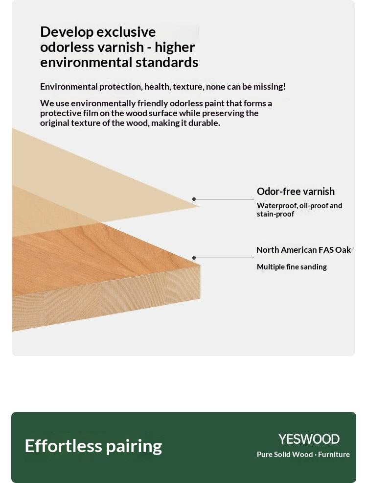 Oak, Poplar, Cherry Solid Wood Double Layer Mobile Side Table