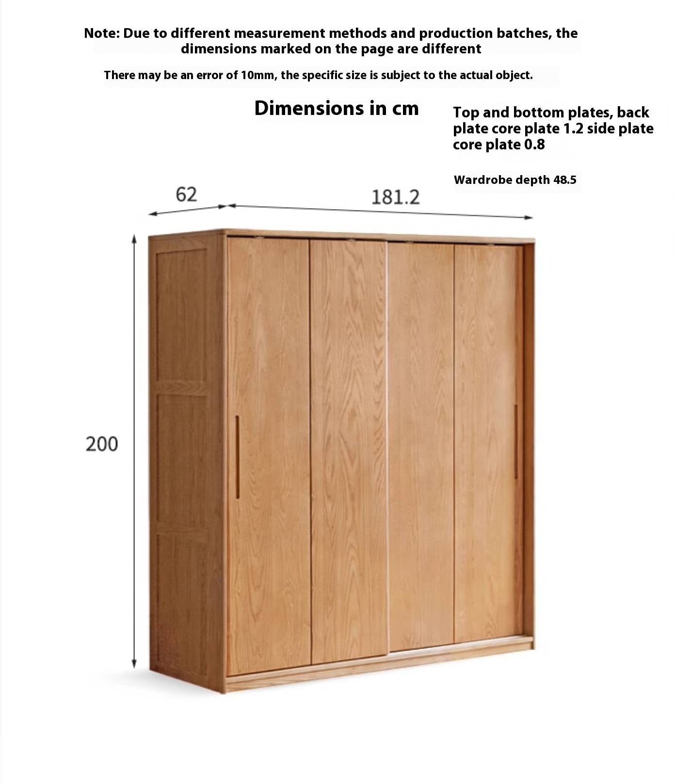 Oak, Ash Solid Wood Wardrobe With Sliding Doors