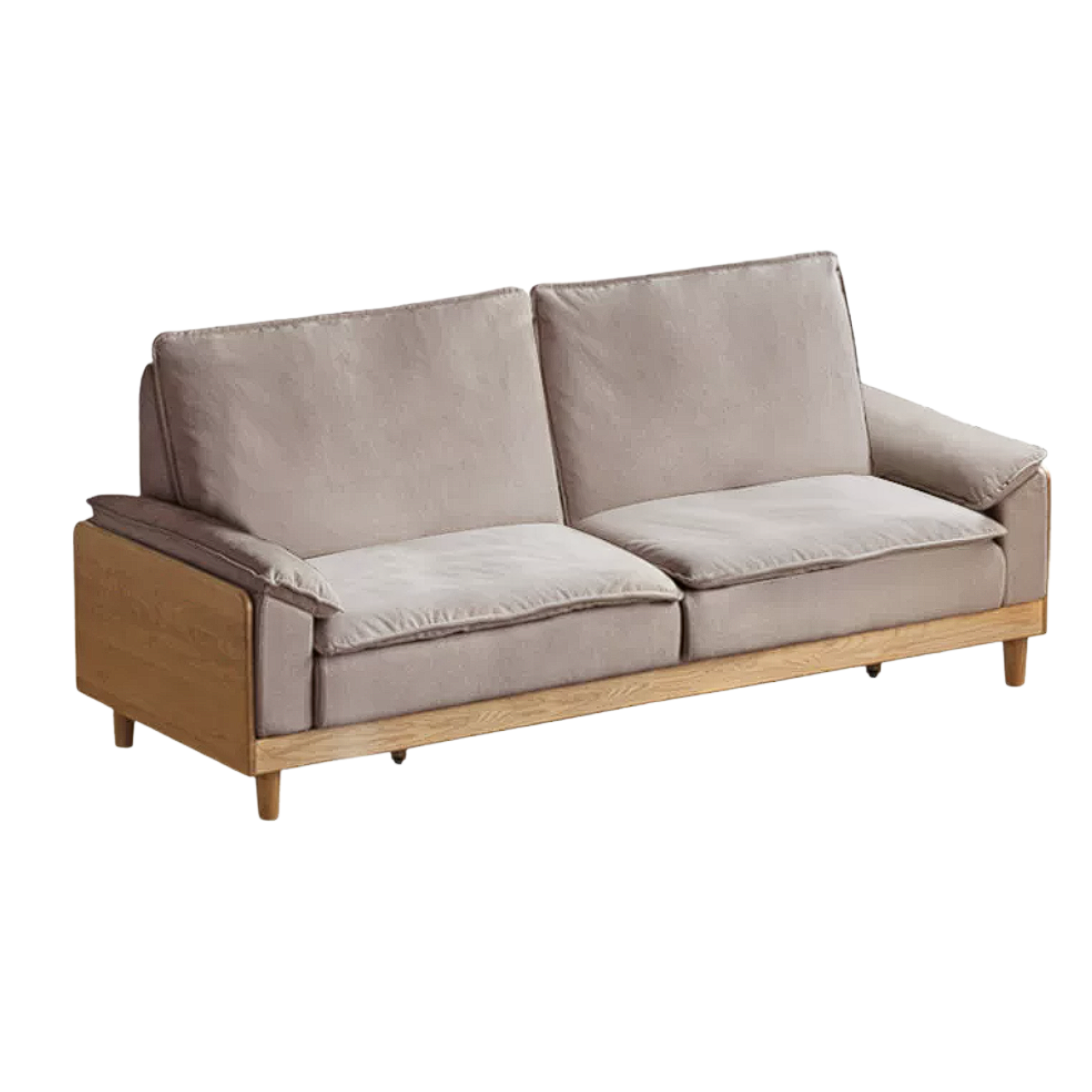 Red Oak, White Oak, Ash Solid Wood Linen Track Arm Sofa