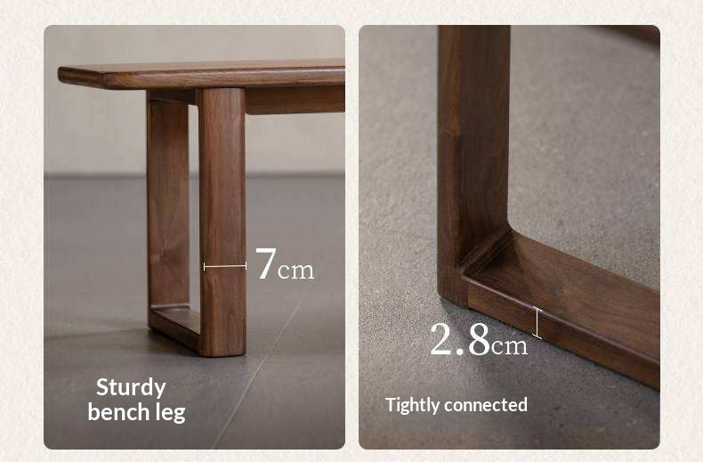 Black Walnut, White Ash Solid Wood Leisure Long Bench