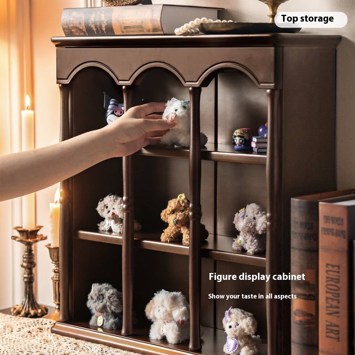 Poplar Solid Wood American Retro dish rack storage cup holder