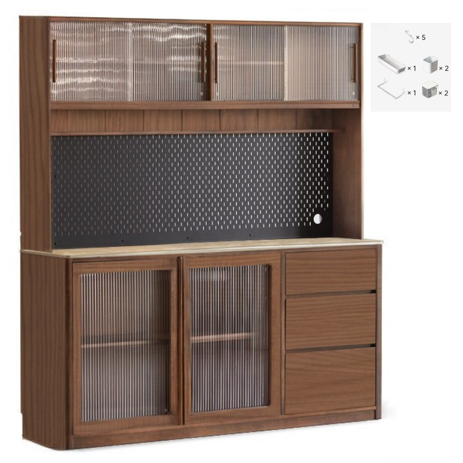 Sandalwood, Ash, White Ash Solid Wood Rock Board Modern Sideboard