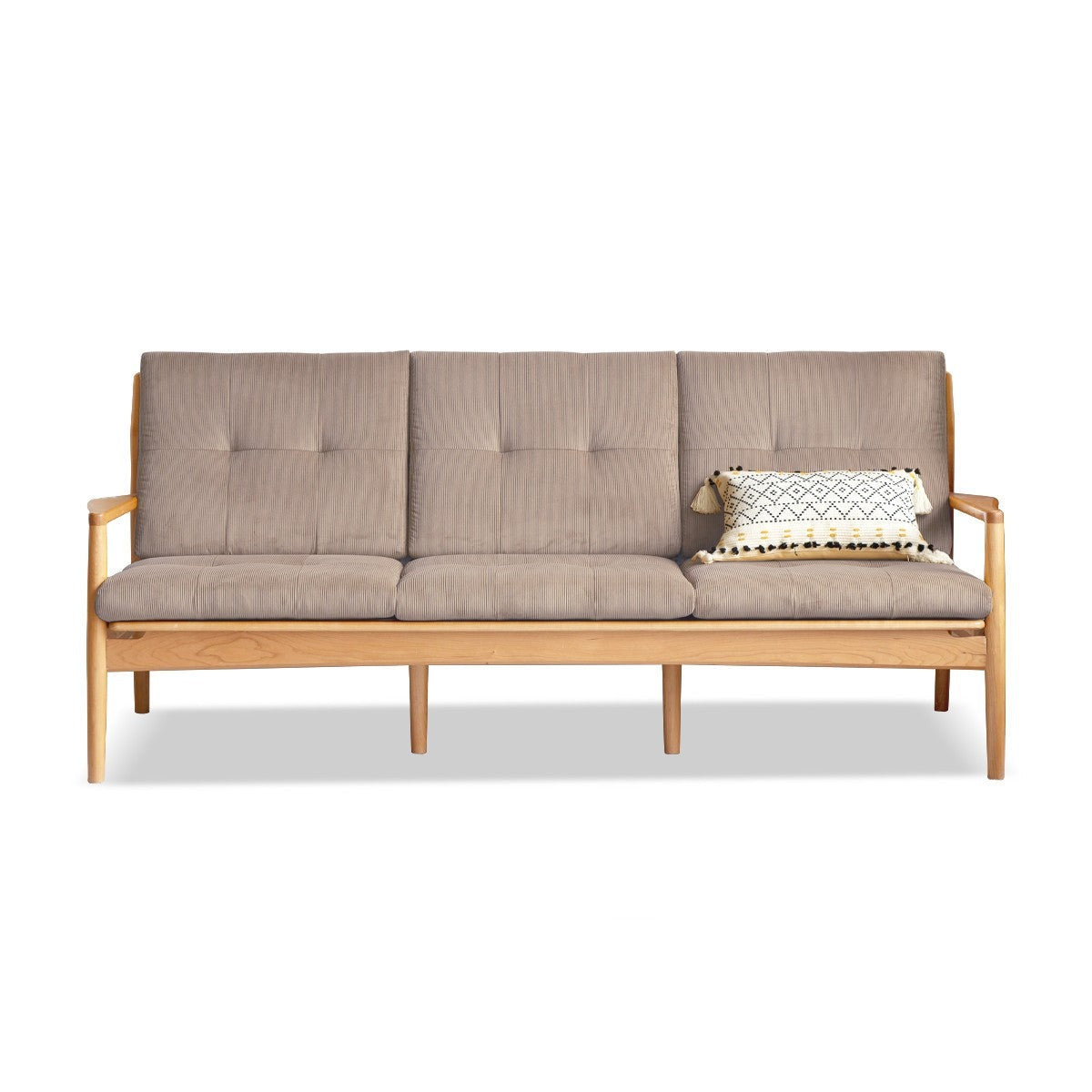 Oak Solid Wood Rattan Vintage Dual-purpose Sofa.