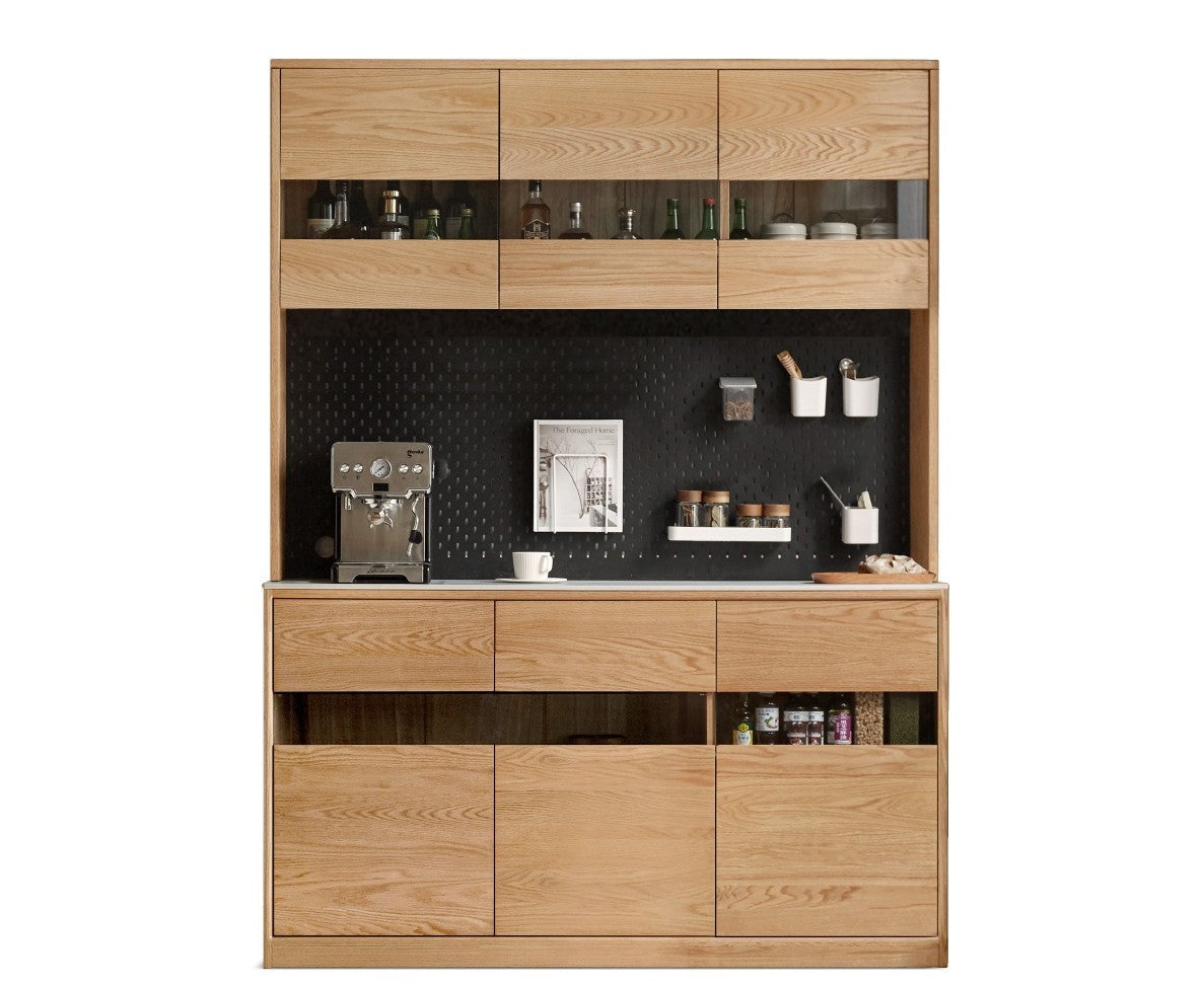 Oak Solid Wood Sideboard Modern Buffet Cabinet