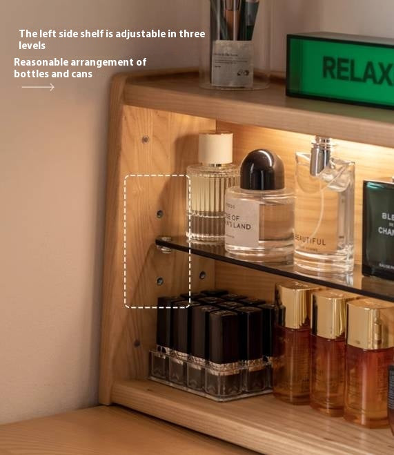 Ash Solid Wood Modern Multi-function Vanity Table.