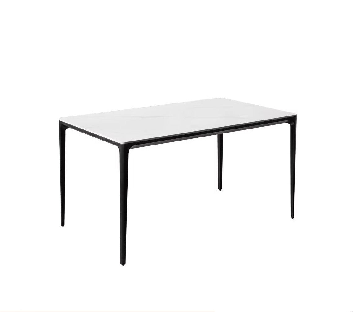 Rock Slab+Metal Italian Light Luxury Black Dining Table