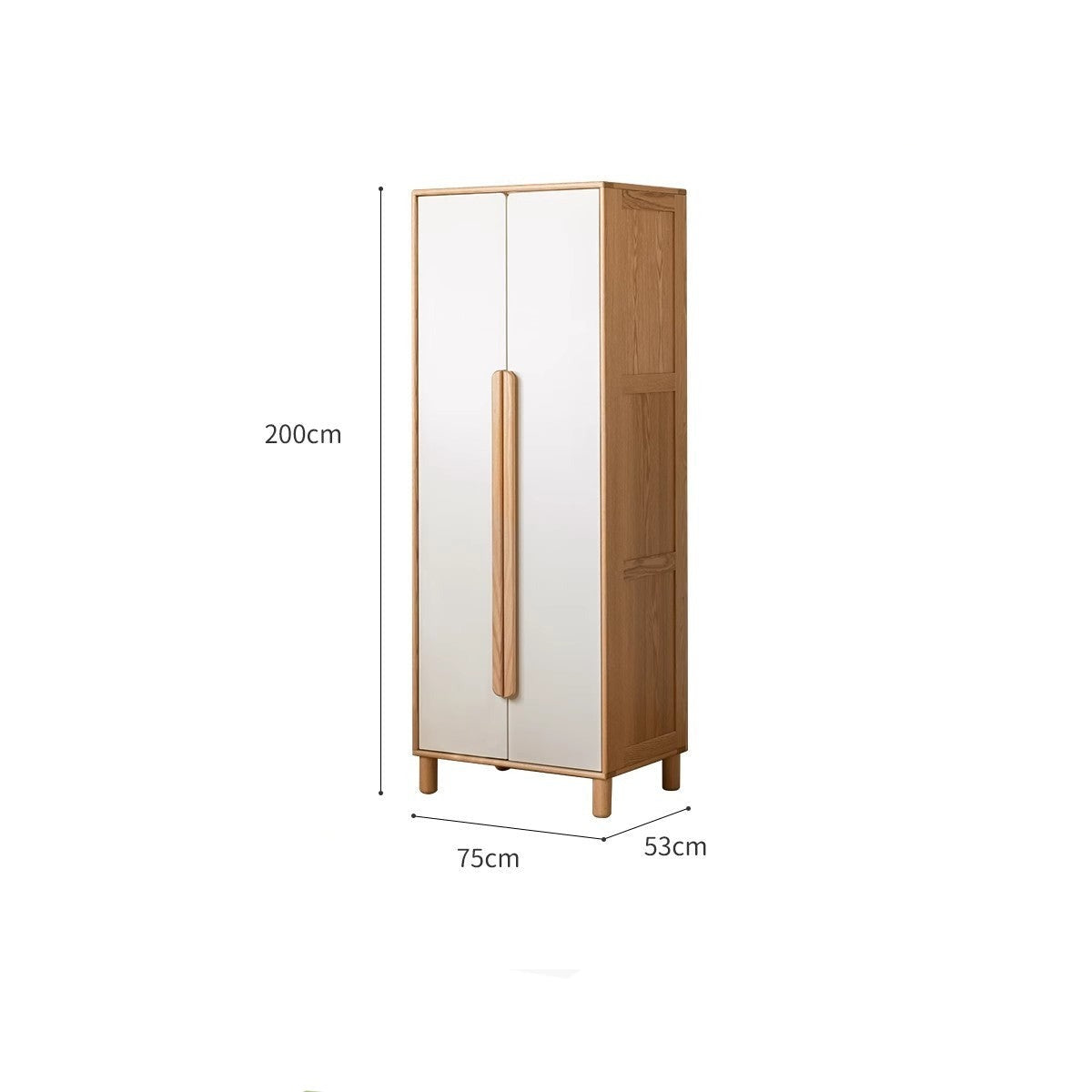 Oak Solid Wood Children's Wardrobe Combination Storage Cabinet