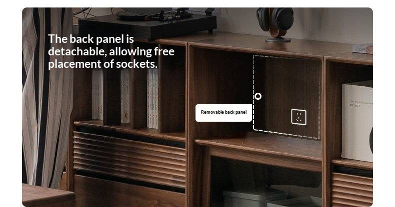 Sandalwood, Oak, Black Walnut, Ash Solid Wood Light Luxury Style Module Bookcase