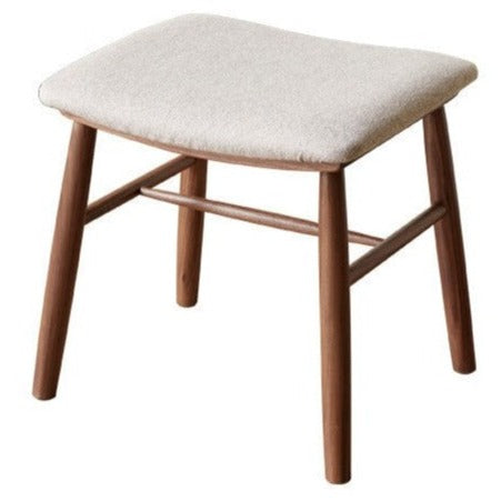 Black Walnut, Oak Solid Wood, Sandalwood Square Makeup Stool