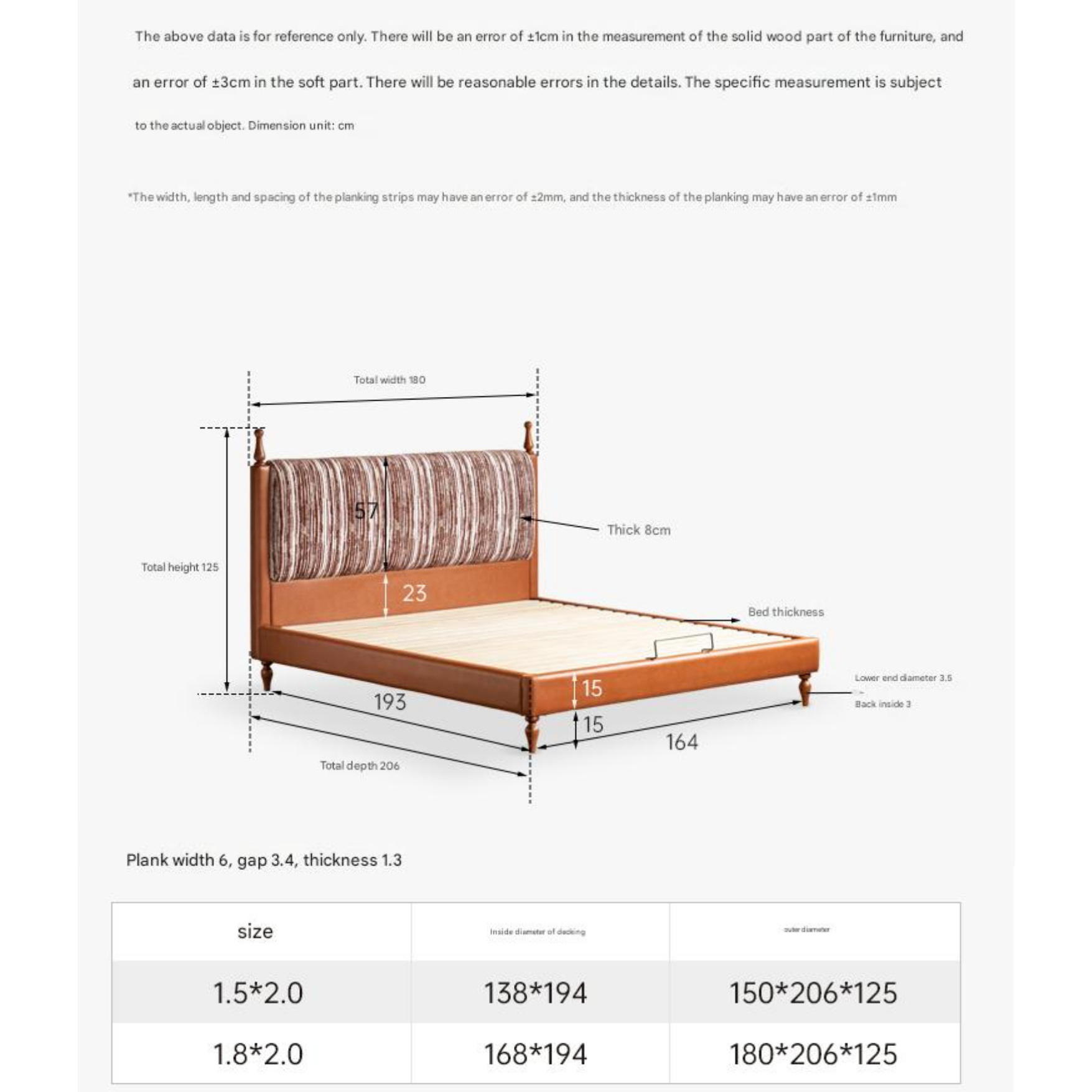 Ash Solid Wood Fabric Retro Edge Detachable Washable Soft Leaning Bed