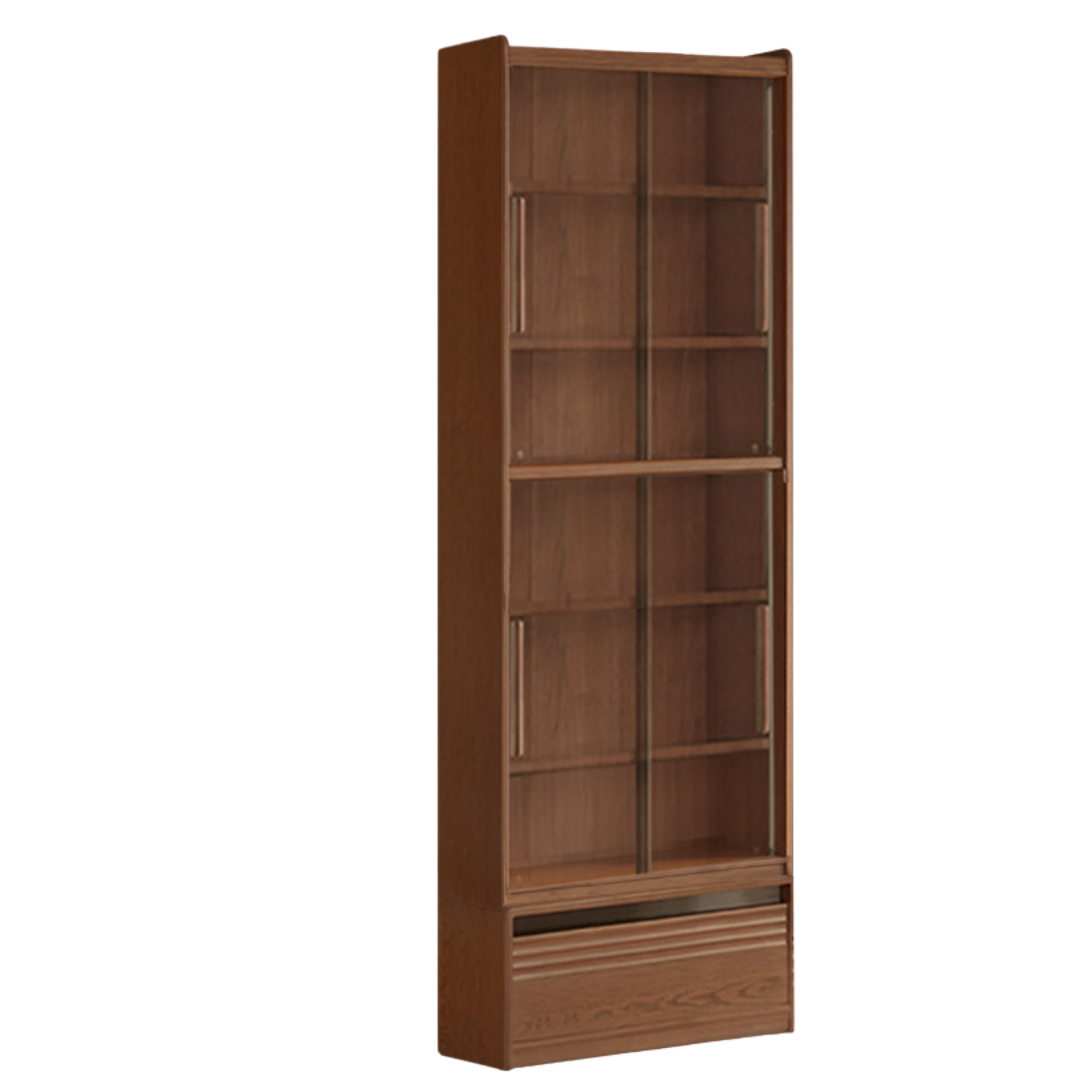 Black Walnut, Sandalwood, Oak, Ash Solid Wood Combination Bookcase with Floor Display and Luxury Storage