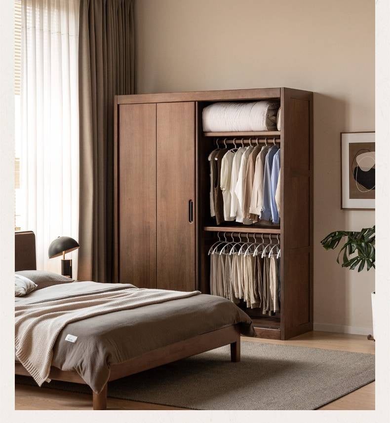 Golden Sandalwood Solid Wood Wardrobe