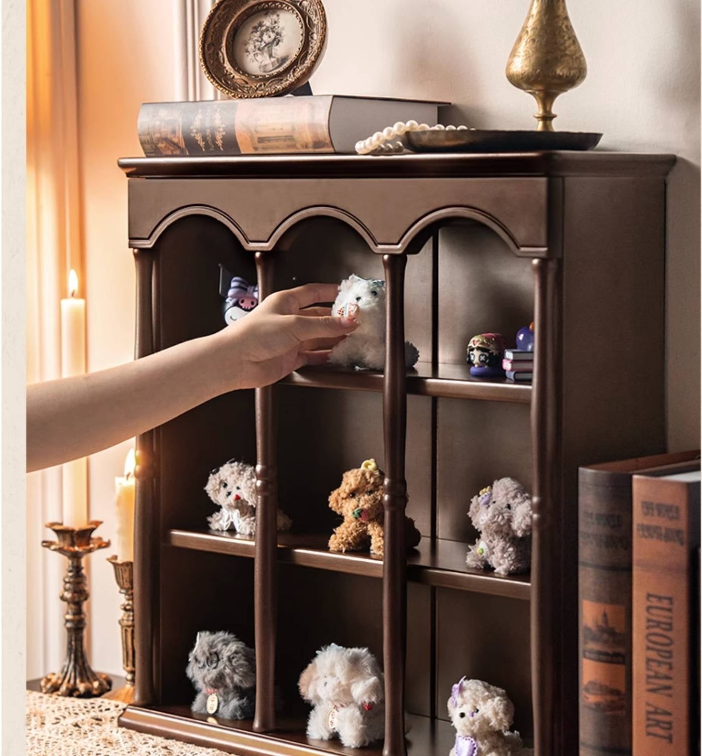 Poplar Solid Wood American Retro dish rack storage cup holder