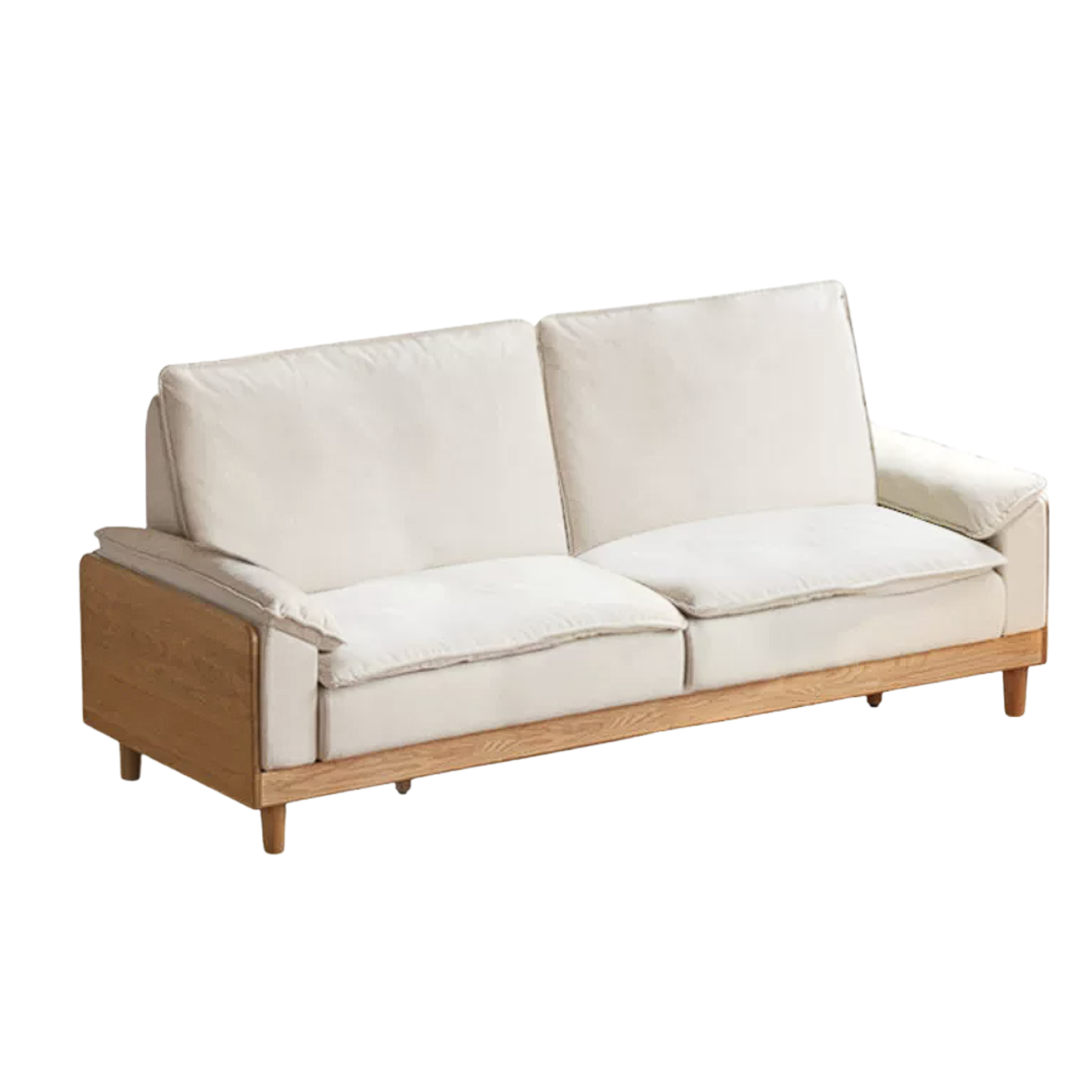 Red Oak, White Oak, Ash Solid Wood Linen Track Arm Sofa