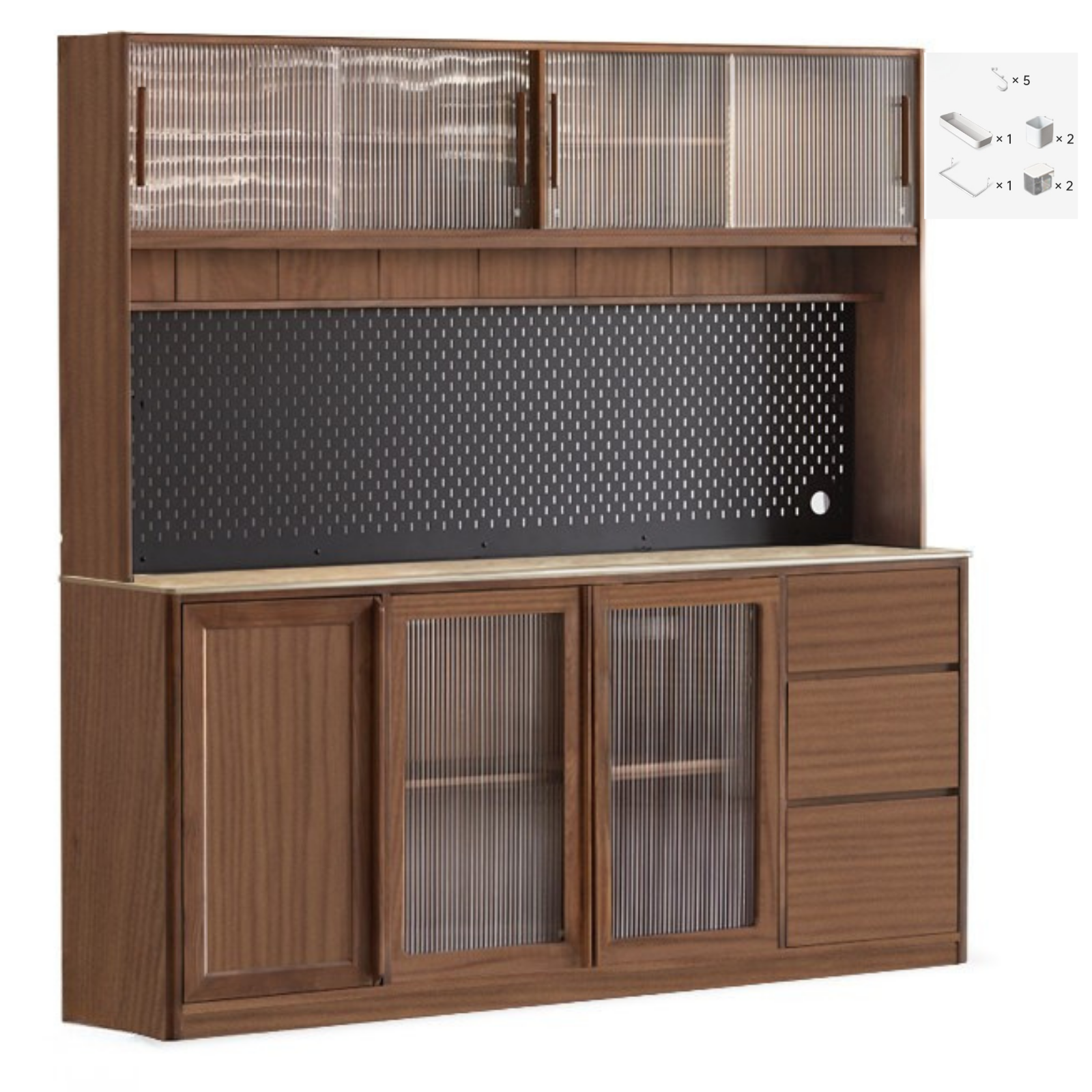 Sandalwood, Ash, White Ash Solid Wood Rock Board Modern Sideboard