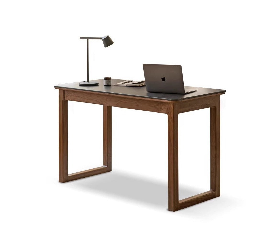 Rock slate Black Walnut Solid Wood Long Table "