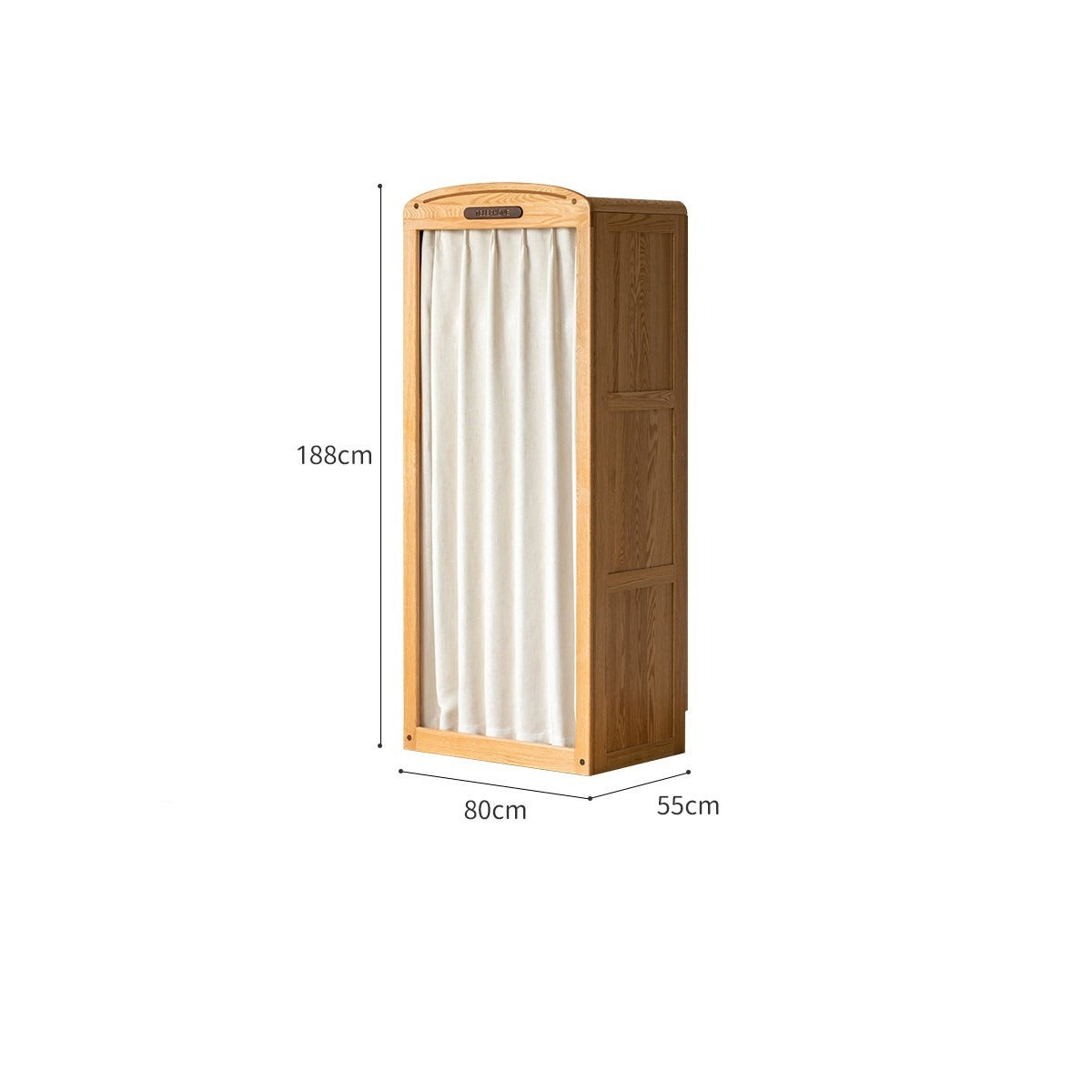 Oak Solid Wood, Solid Rubberwood Kids's Simple Wardrobe