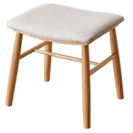 Black Walnut, Oak Solid Wood, Sandalwood Square Makeup Stool