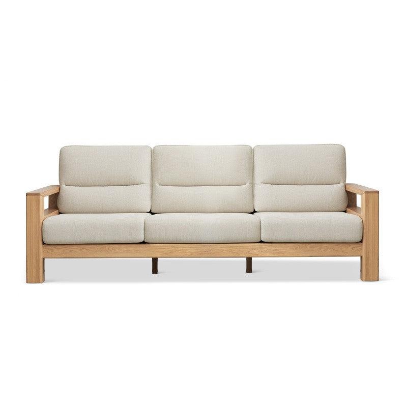 Ash, Black Walnut Solid Wood White Wax Fabric Sofa.