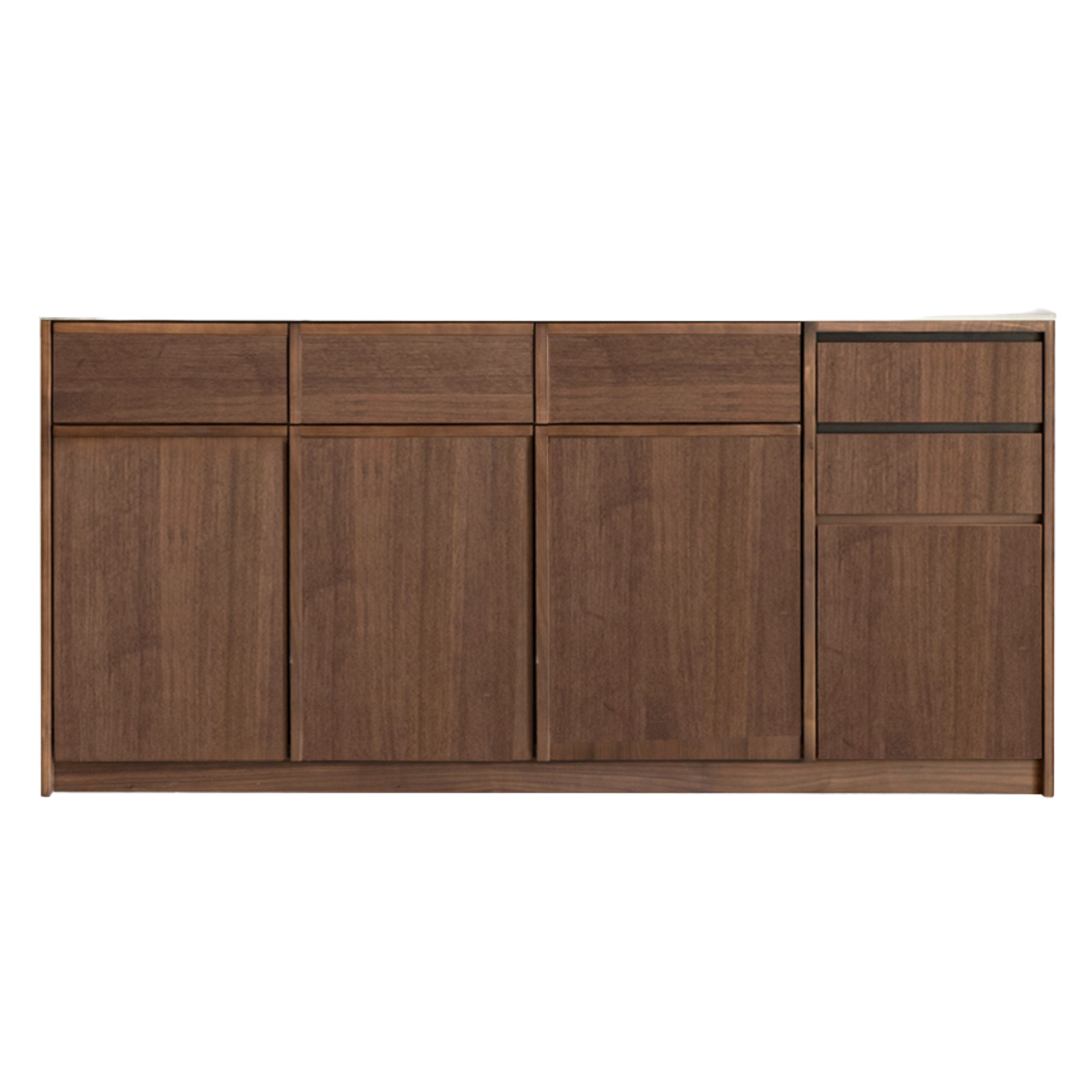 Black Walnut, Sandalwood Solid Wood Dining Cabinet Antique Style Rock Board