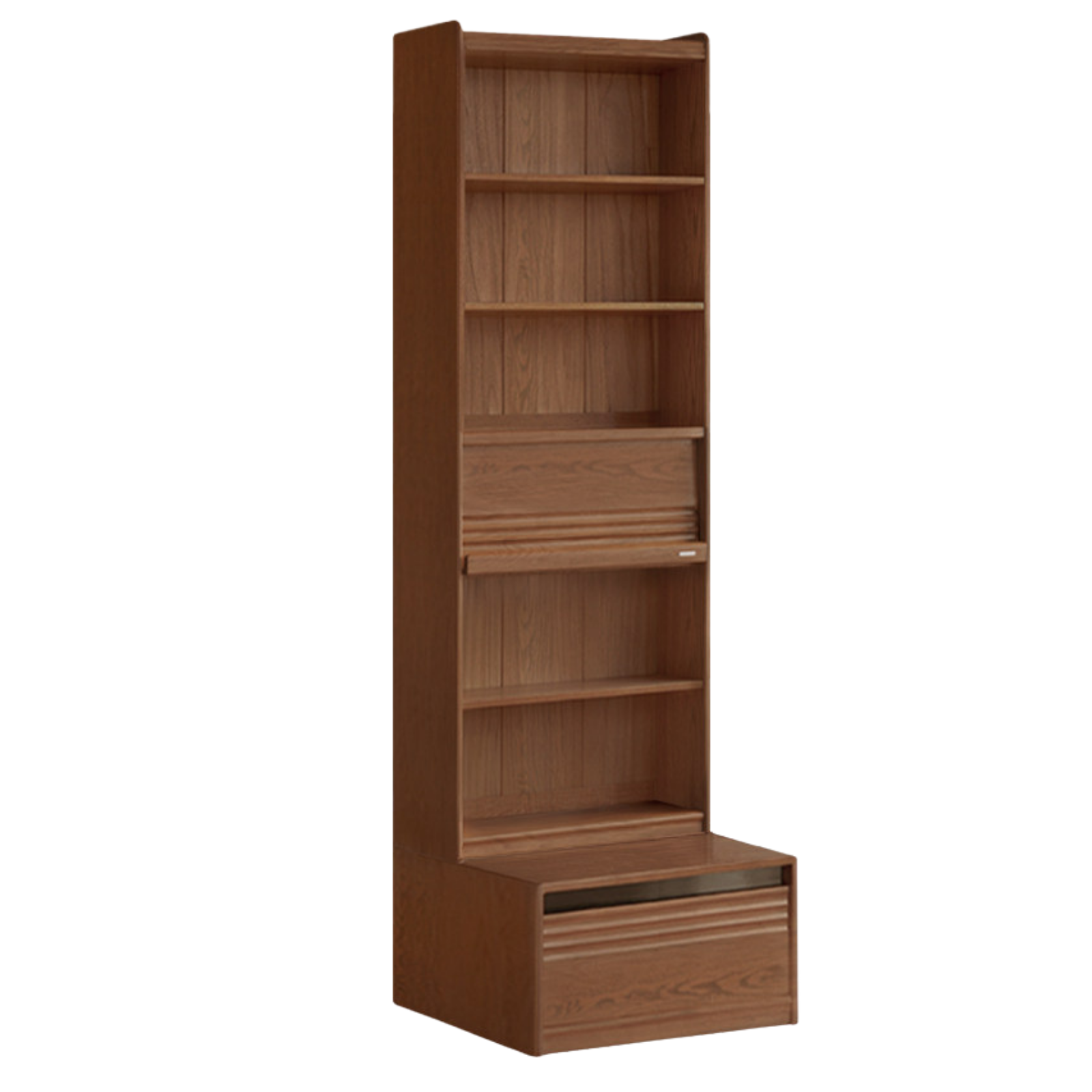Black Walnut, Sandalwood, Oak, Ash Solid Wood Combination Bookcase with Floor Display and Luxury Storage