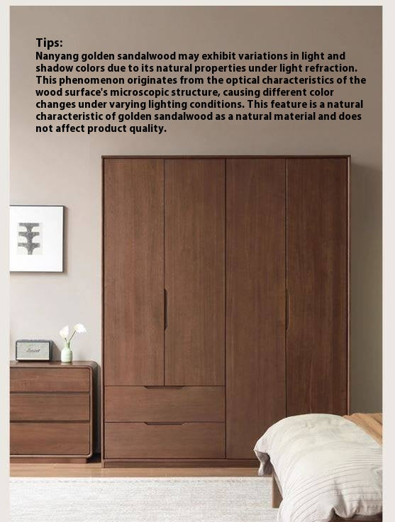 Sandalwood Solid Wood Modern Open Door Wardrobe.