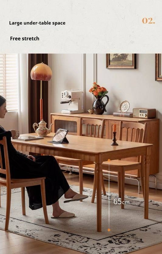 Cherry Solid Wood American Retro Dining Table